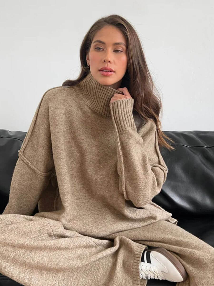 Stella - Loose Lazy Knitting Trousers Set