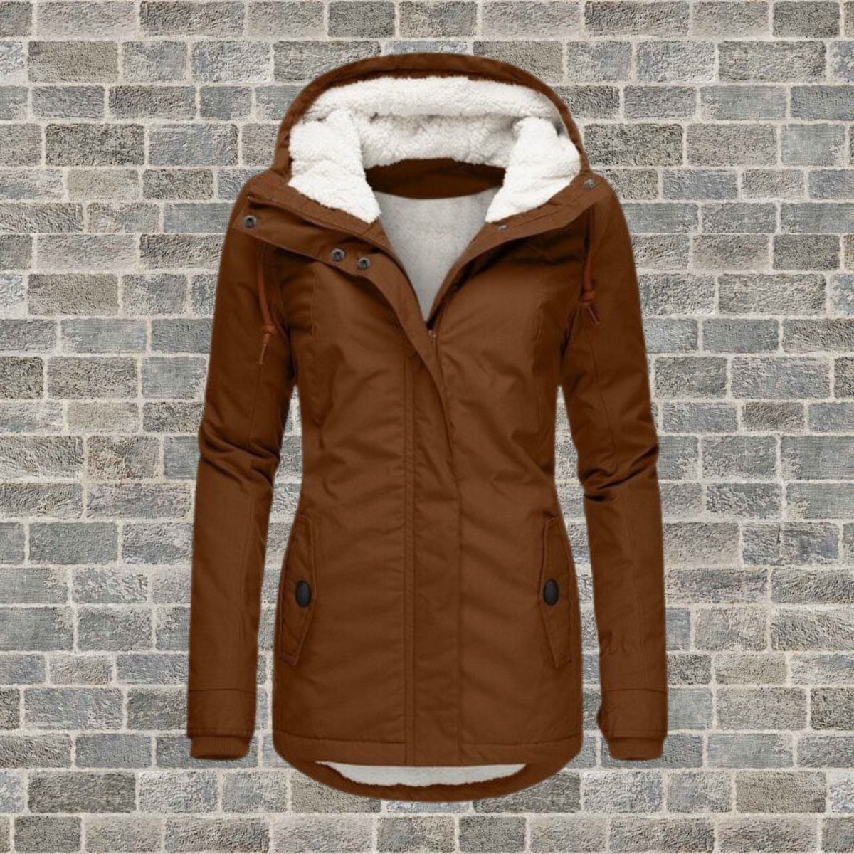 Jenna - Cozy Sherpa Hoodie Coat