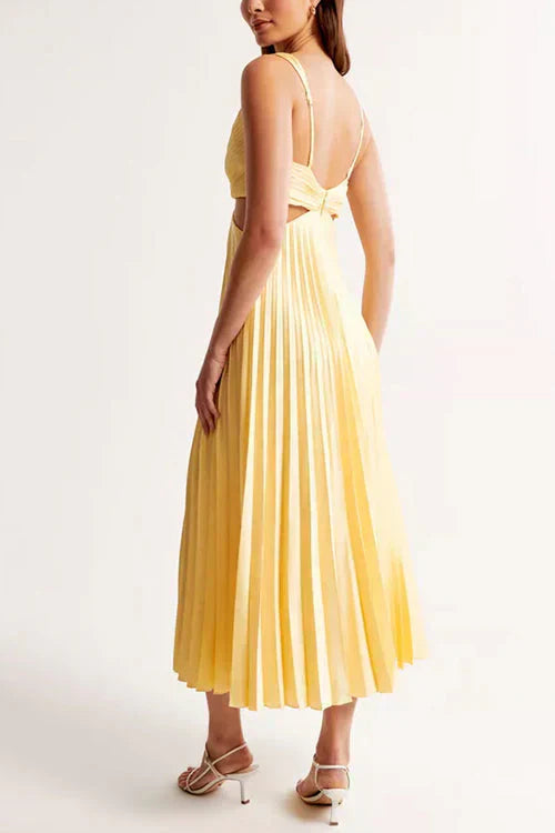 Ada - Backless Pleated Long Dress