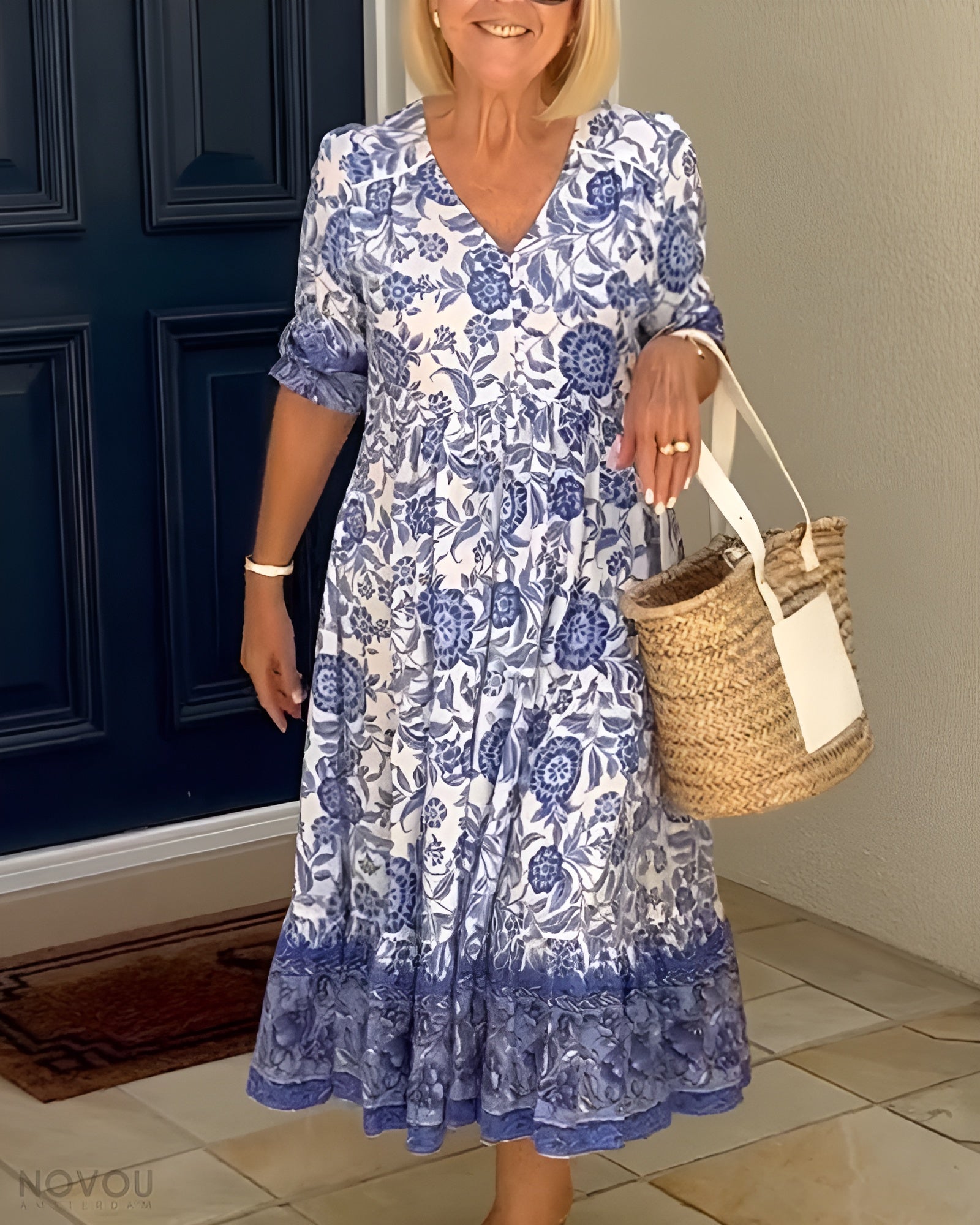 Aria - Floral V-Neck Dress